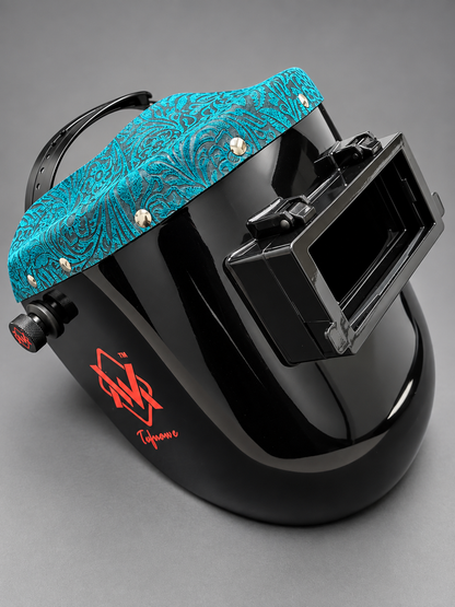 EliteWave Flip Lens Welding Hood -Turquoise Floral ￼