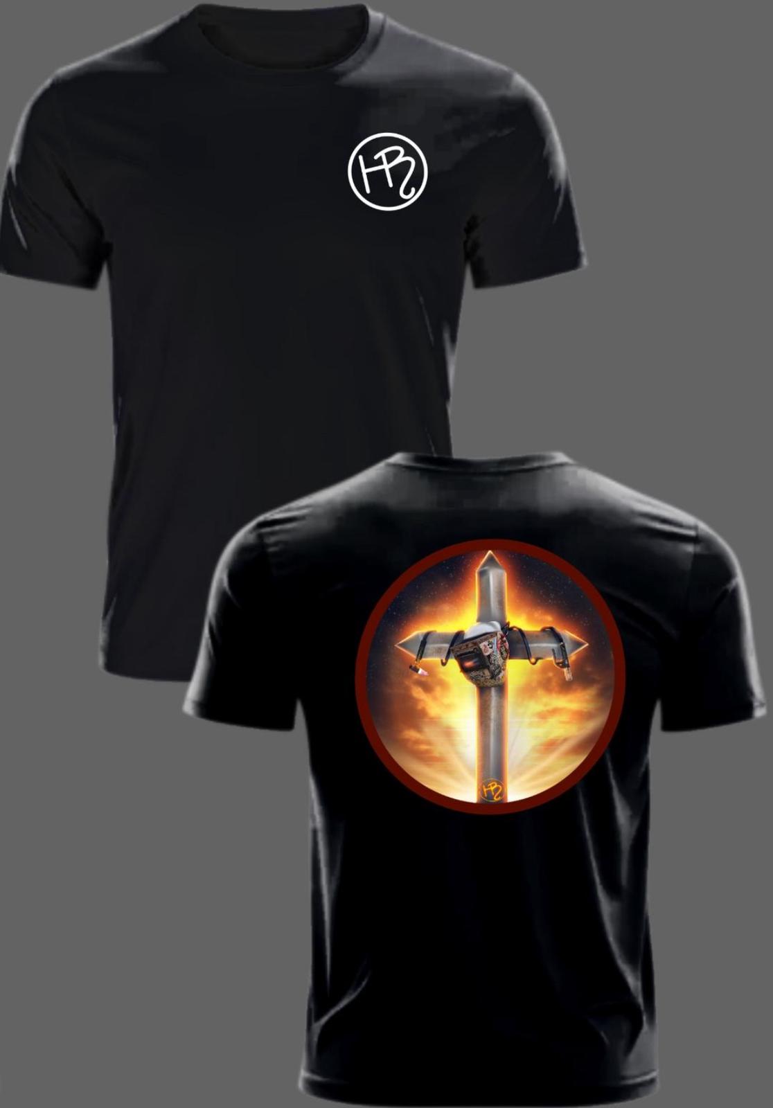 "Welder's Mask Cross" Graphic T-Shirt (Black)